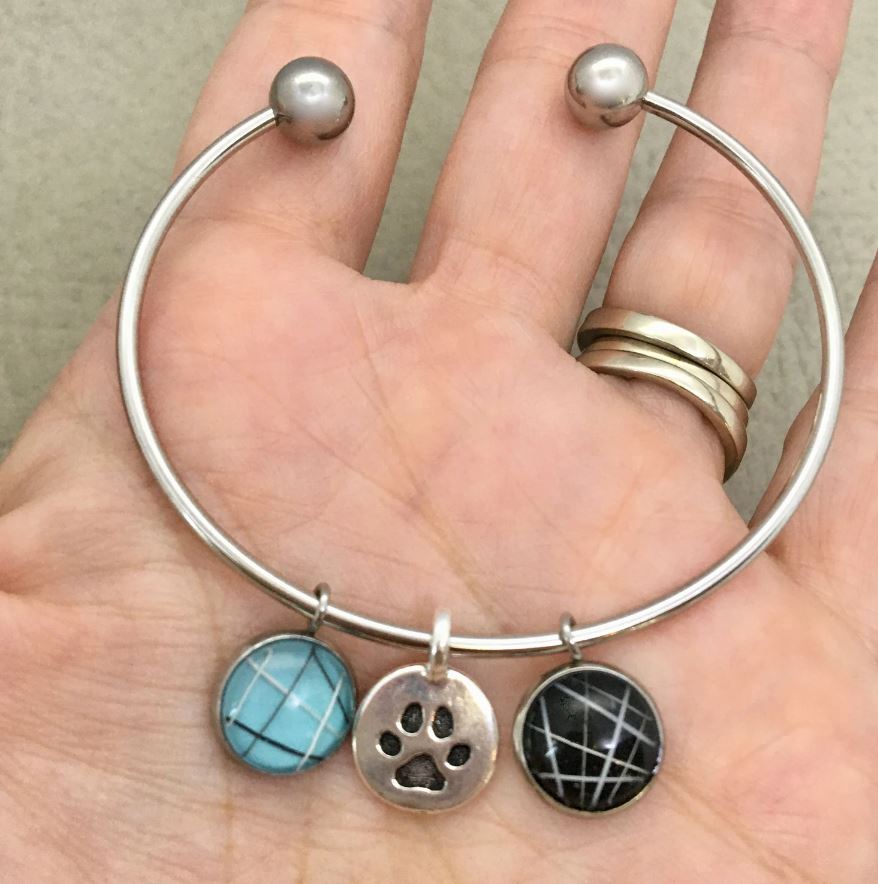 Stainless Steel Cuff with Whisker Charm