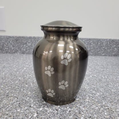 Stainless Steel Paw Print Urn