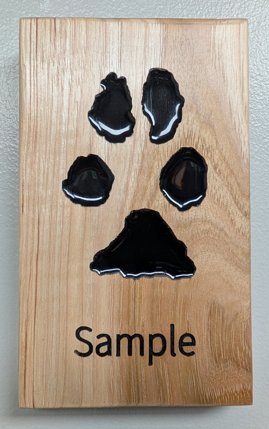 Wooden Paw Print